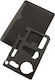 Survival Multi-purpose Tool Keychain Card Black in Leather Sheath