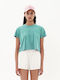 Emerson Women's Athletic Crop T-shirt Turquoise