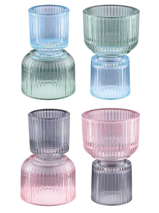 Atmosphera Candle Holder Glass 10.5x16x16cm 1pcs