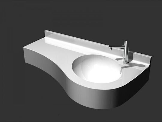 Sanitec 705 Free Wave Single An der Wand montiert Aufgesetztes Waschbecken Porzellan 100x50.75x18cm Weiß