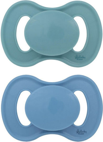 Lullaby Planet Pacifiers Rubber Ocean Teal & Dove Blue for 6+ months 2pcs