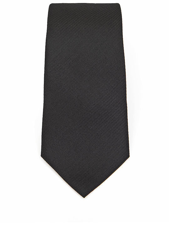 Kaiserhoff Men's Tie Silk Monochrome in Black Color