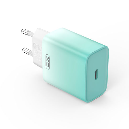 XO Charger Without Cable with USB-C Port 30W Power Delivery Blue-White (CE18)