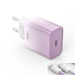 XO Ladegerät mit USB-C Anschluss und Kabel USB-C - USB-C 30W Stromlieferung Purple-White (CE18)