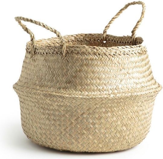 La Redoute Interieurs Dekorativer Korb Korbweide mit Griffen Beige 30x30cm