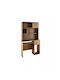 Kids Desk with Library Made of Brown Melamine 100x55x180cm