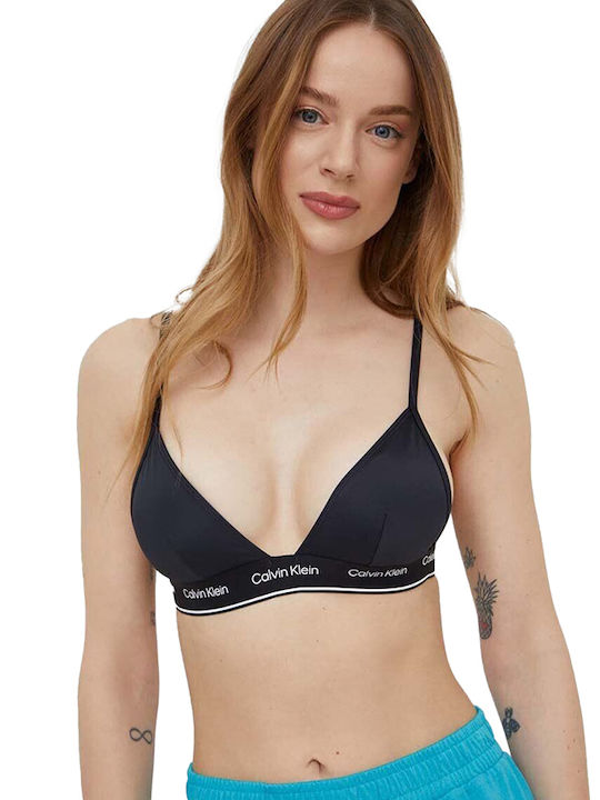 Triangle Bikini Top with Adjustable Straps Black