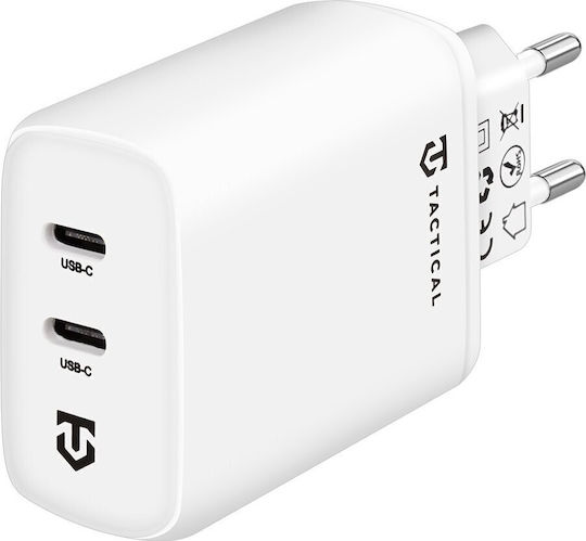 Tactical Ladegerät ohne Kabel mit 2 USB-C Anschlüsse 40W Weißs (Base Plug Dual)