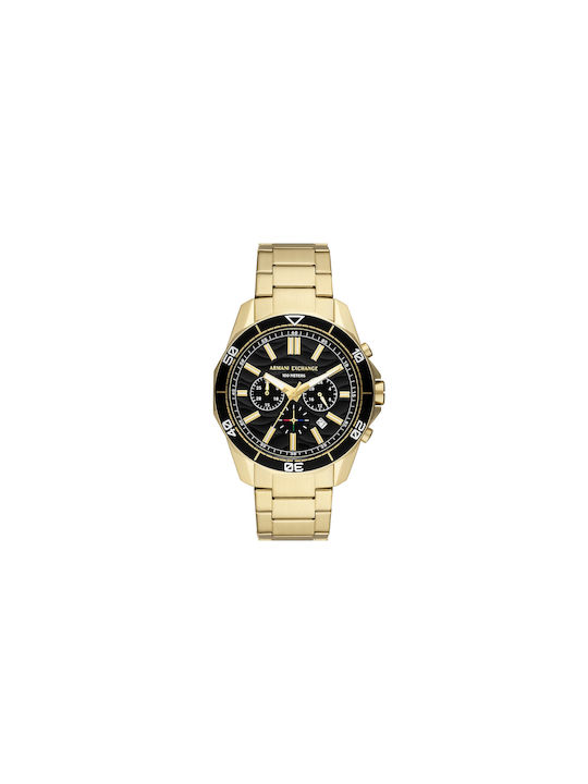 Armani Exchange Uhr Chronograph Batterie mit Gold Metallarmband