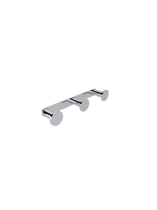 Verdi Omicron Triple Wall-Mounted Bathroom Hook Silver