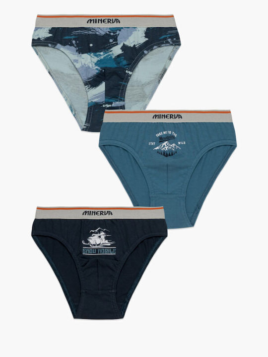 Minerva Set of Kids' Briefs Blue 3pcs