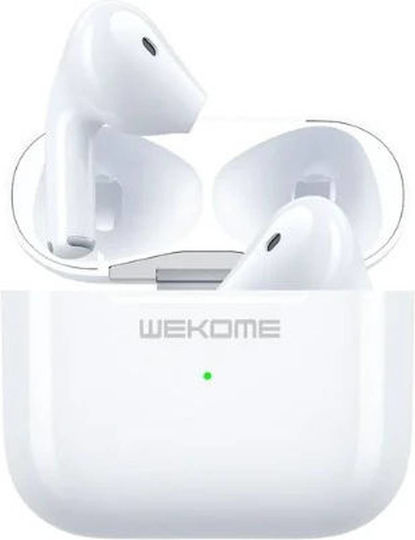 WK VA01 Earbud Bluetooth Handsfree Ακουστικά με Θήκη Φόρτισης Λευκά