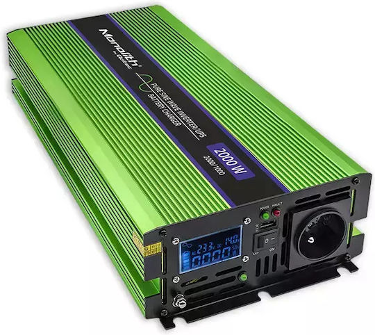 Qoltec Inverter Αυτοκινήτου Καθαρού Ημιτόνου 2000W για 12V DC