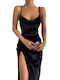 Mini Evening Dress Velvet Draped Black