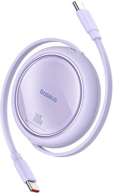 Baseus Free2Draw Retractable USB 2.0 Cable USB-C male - USB-C 100W Μωβ 1m (P10364500511-00)