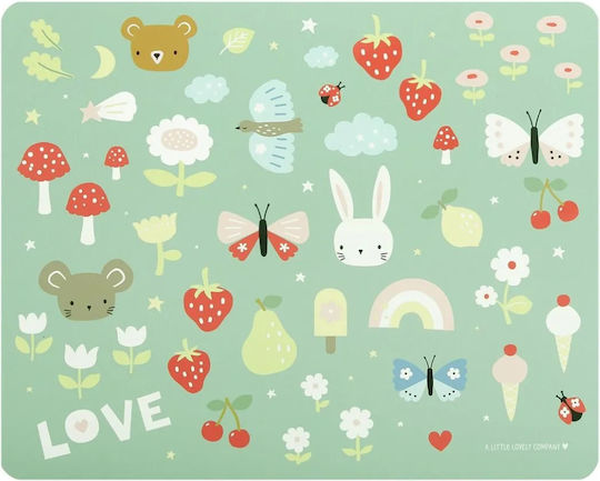 A Little Lovely Company Plastic Placemat Joy Green 43x34cm