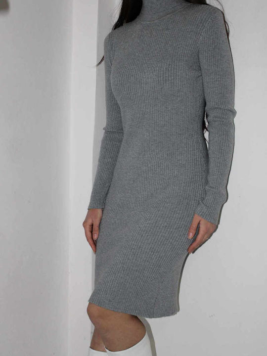 Sinell Mini Kleid Rollkragen Grey