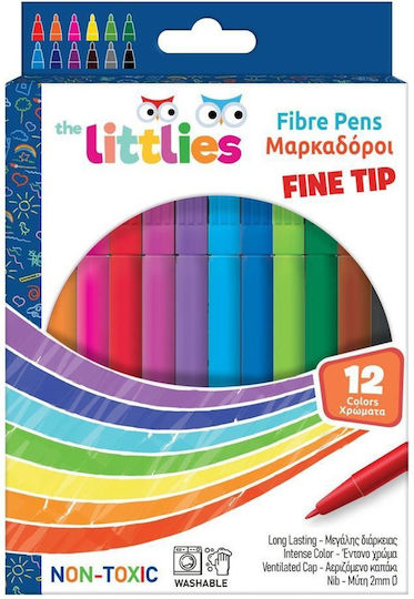 The Littlies Μαρκαδόροι Ζωγραφικής Λεπτοί Σετ 12 χρώματα (12 Συσκευασίες)