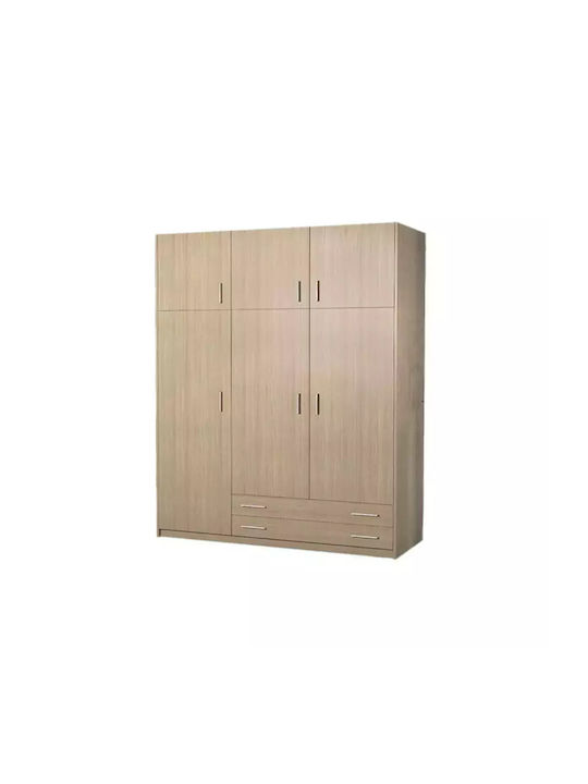 Dreifachtür Kleiderschrank mit Aufsatz Oak 150x...
