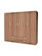 Vier Türen Kleiderschrank Walnut 200x60x180cm