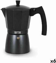 Quttin Stovetop Espresso Pot for 9 Cups Silver