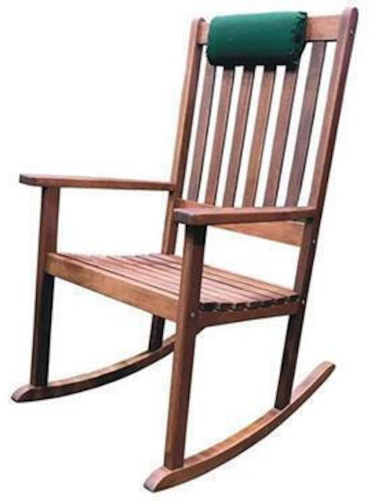 Rocking Chair Polypropylene Meranti Brown with Cushion 34x21x80cm