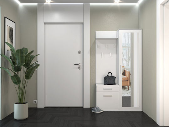 Entry Furniture with Mirror / Hanger & Shoe Rack 100x35x180cm