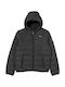 Gestepptes Daunen-Kinderjacke Kurze mit Futter & Kapuze Schwarz