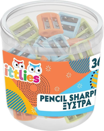 The Littlies Πλαστική Διπλή Ξύστρα Πολύχρωμη 36τμχ