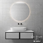 Orabella Wire 100 Cabinet de baie fără chiuvetă L50xl45xH25cm White/Black