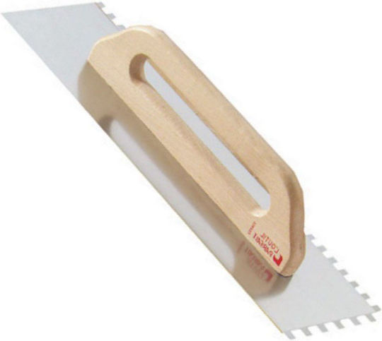 L' Outil Parfait Fliesenspachtel Metallisch Gezahnte 10x10mm mit Holzgriff 08332