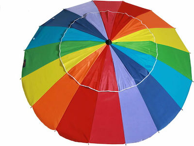 BigBuy Foldable Beach Umbrella Diameter 2.2m Multicolor