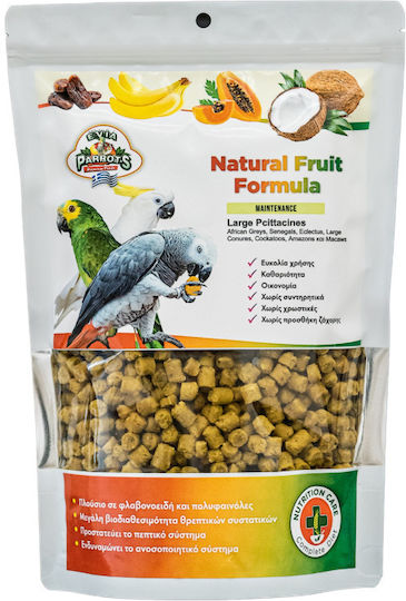 Evia Parrots Fruit Τροφή σε Pellet για Μεγάλους Παπαγάλους 800gr