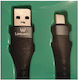 Leewello LW-43 USB 2.0 Cable USB-C male - USB-A Μαύρο 1.2m 4307