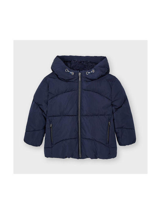 Mayoral Kids Quilted Jacket with Lining Navy blue.