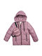 Kinder Steppjacke Lang mit Kapuze Lila
