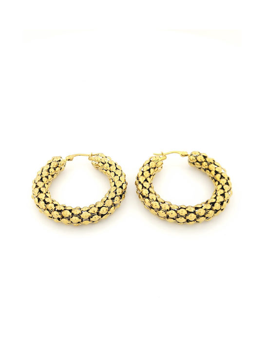 Slevori Earrings Hoops made of Steel Gold Plated