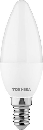 Toshiba Λάμπα LED 5W για Ντουί E14 και Σχήμα C35 Θερμό Λευκό 470lm Dimmable