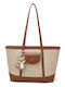 Set Geantă Dama Shopper De Umăr Bej