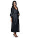 Miss Rosy Winter Women's Satin Robe black