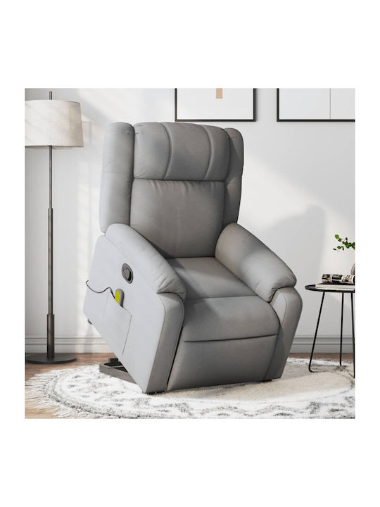Πολυθρόνα Relax Massage με Υποπόδιο Ανοιχτό Γκρ...