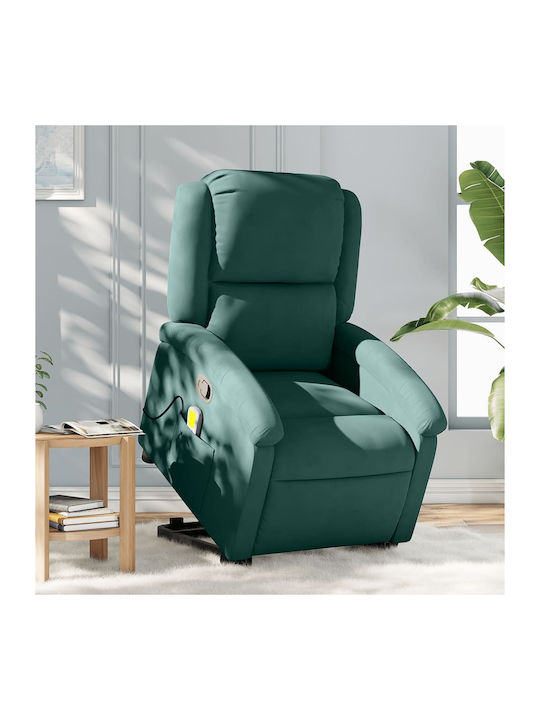 Fotoliu Relax Masaj cu Puf Catifelat Shade gree...