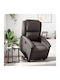 Relax Armchair with Footstool from Genuine Leather ski 71x86.5x99.5cm