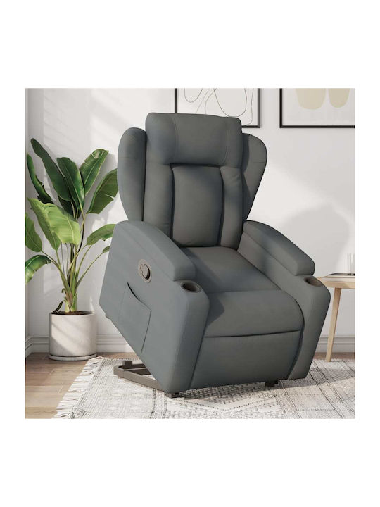 Πολυθρόνα Relax με Υποπόδιο Σκούρο Γκρι 77x94.5x100cm