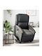 Relaxsessel Friseurwaschbecken aus echtem Leder Black Velvet-Black Metal 71x86.5x99.5cm