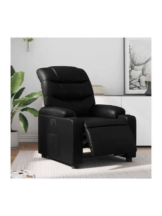 Fotoliu Relax cu Puf din Piele Ecologică Întune...