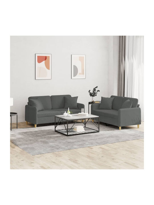 Living Room Furniture Set 3-Seater & 2-Seater Gray