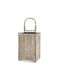 ArteLibre Tabletop Wicker Lantern Black 18x18x30cm