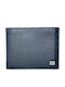 Leather Men's Wallet Classic with RFID Blue