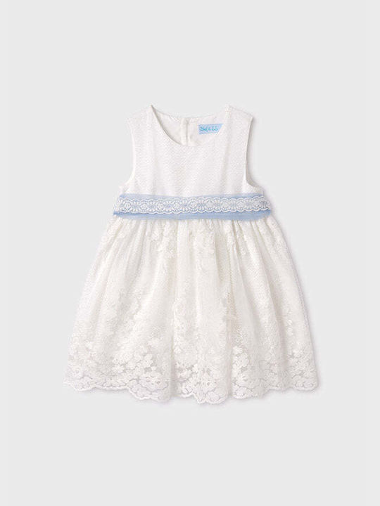 Abel & Lula Mädchen Kleid Tüll Ärmellos White